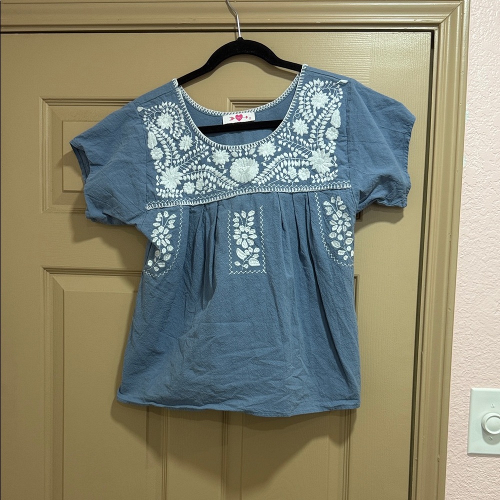 Buddy Love Sky Blue Top with White Stitching